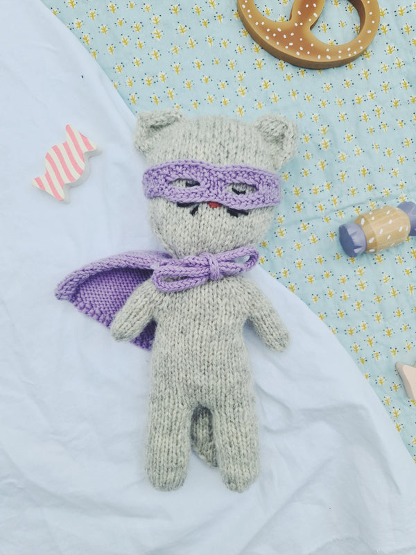 knitting pattern, toy, cat, english