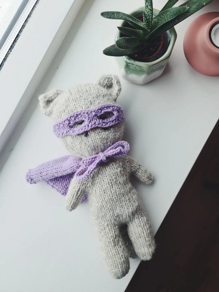 knitting pattern, toy, cat, english